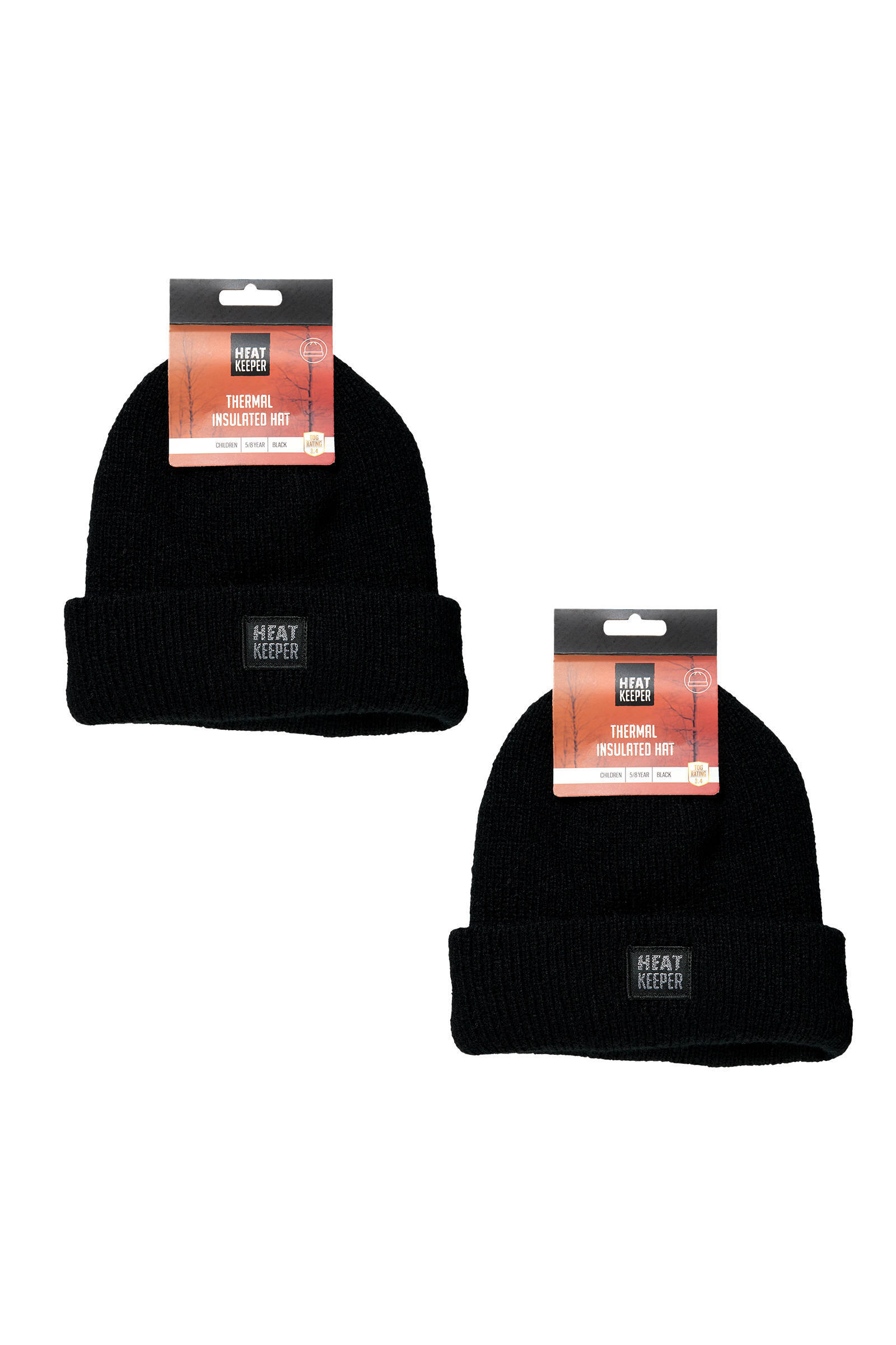 Heatkeeper thermo muts water en windproof - set van 2 zwart