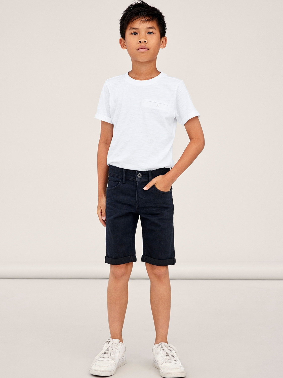 Name It Jeansshorts »NKMSILAS SLIM DNM L SHORTS 2272-TX NOOS« Baumwollmischung, Stretch, Umschlagsaum