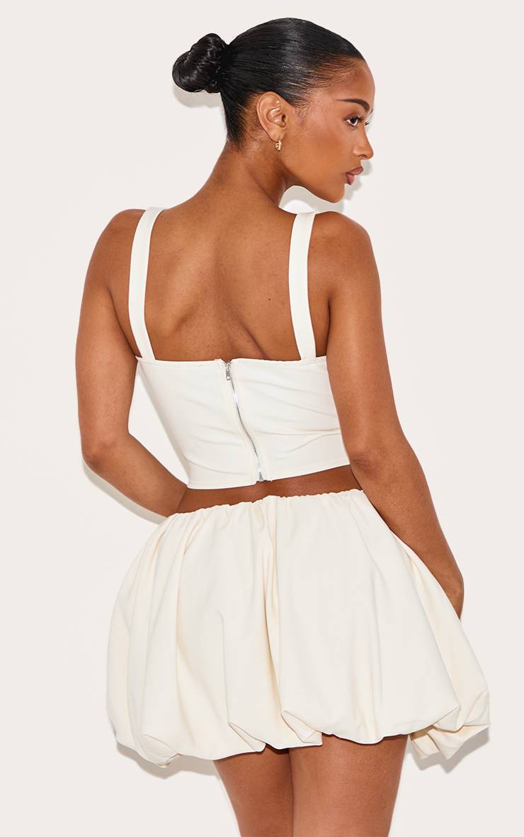 Crème Ensemble Top Corset À Bordure En Dentelle Shape