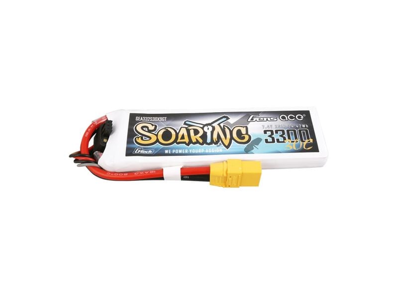 Gens ace RC-Akku LiPo 3300 mAh 7.4 V 30C Soaring, G-Tech 2S LiPo Akku mit XT90 Stecker
