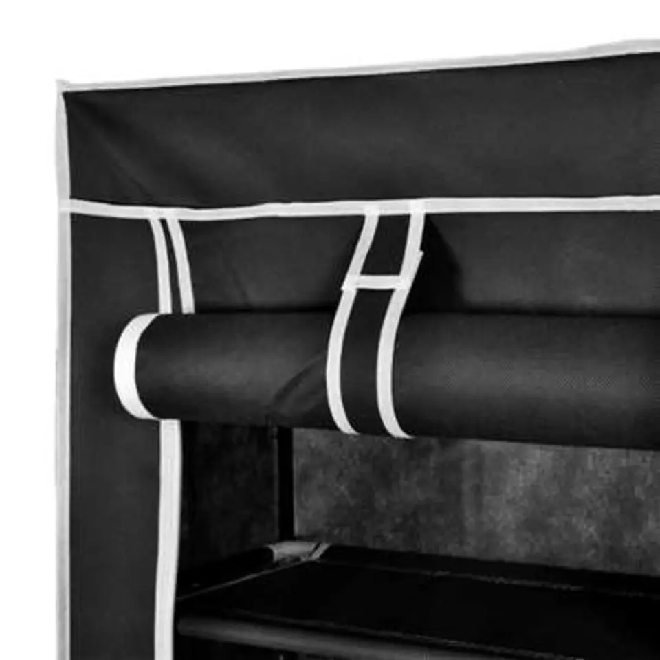 vidaXL - Schoenenkast - Zwart - Stof - 57 x 29 x 162 cm