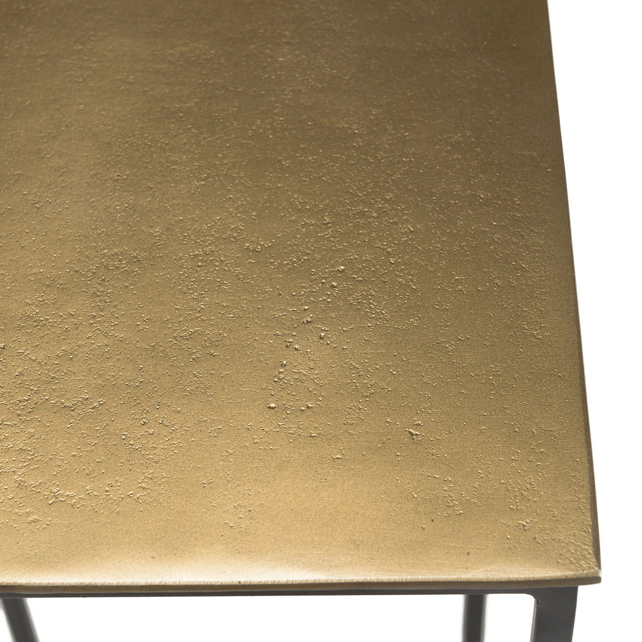 Macabane Table d'appoint carrée plateau Jonas doré/noir - 30x30x66 cm