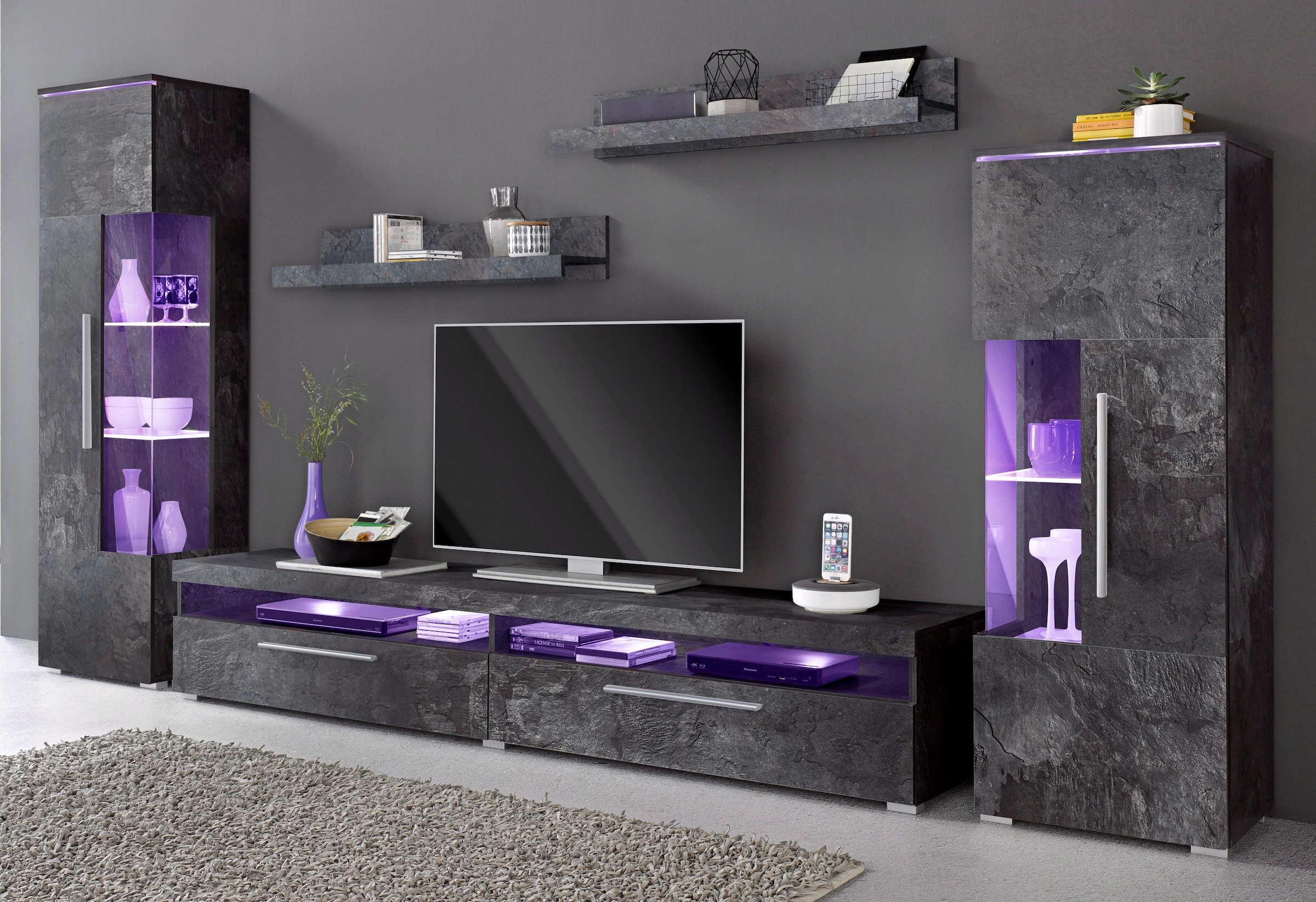 INOSIGN Wohnwand »India,Breite 290cm moderne Mediawand ohne Beleuchtung« 5 Stk. tlg.