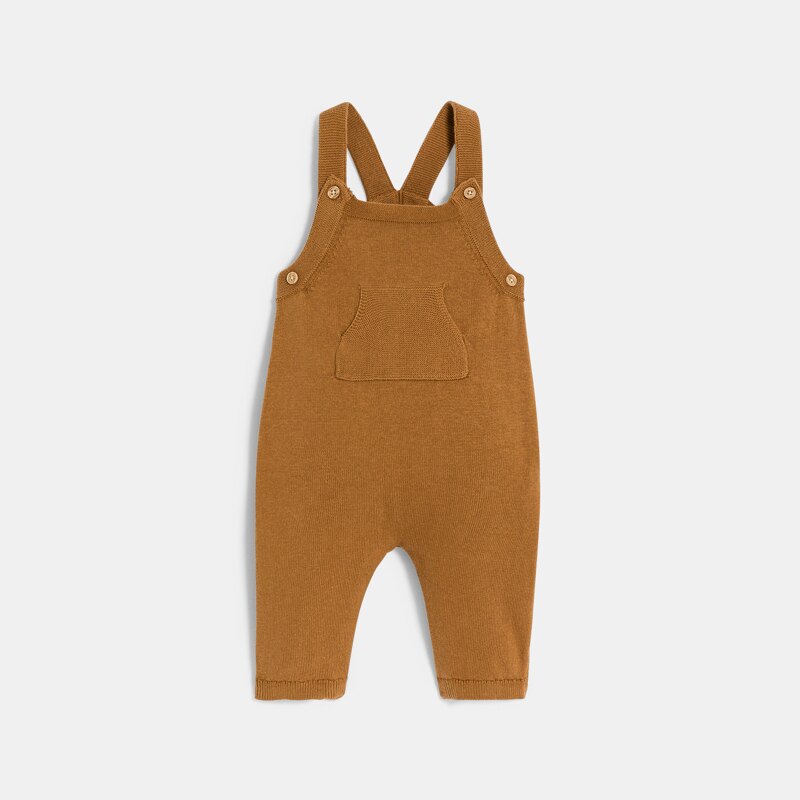 Salopette en maille tricot et body marron bébé garçon Marron
