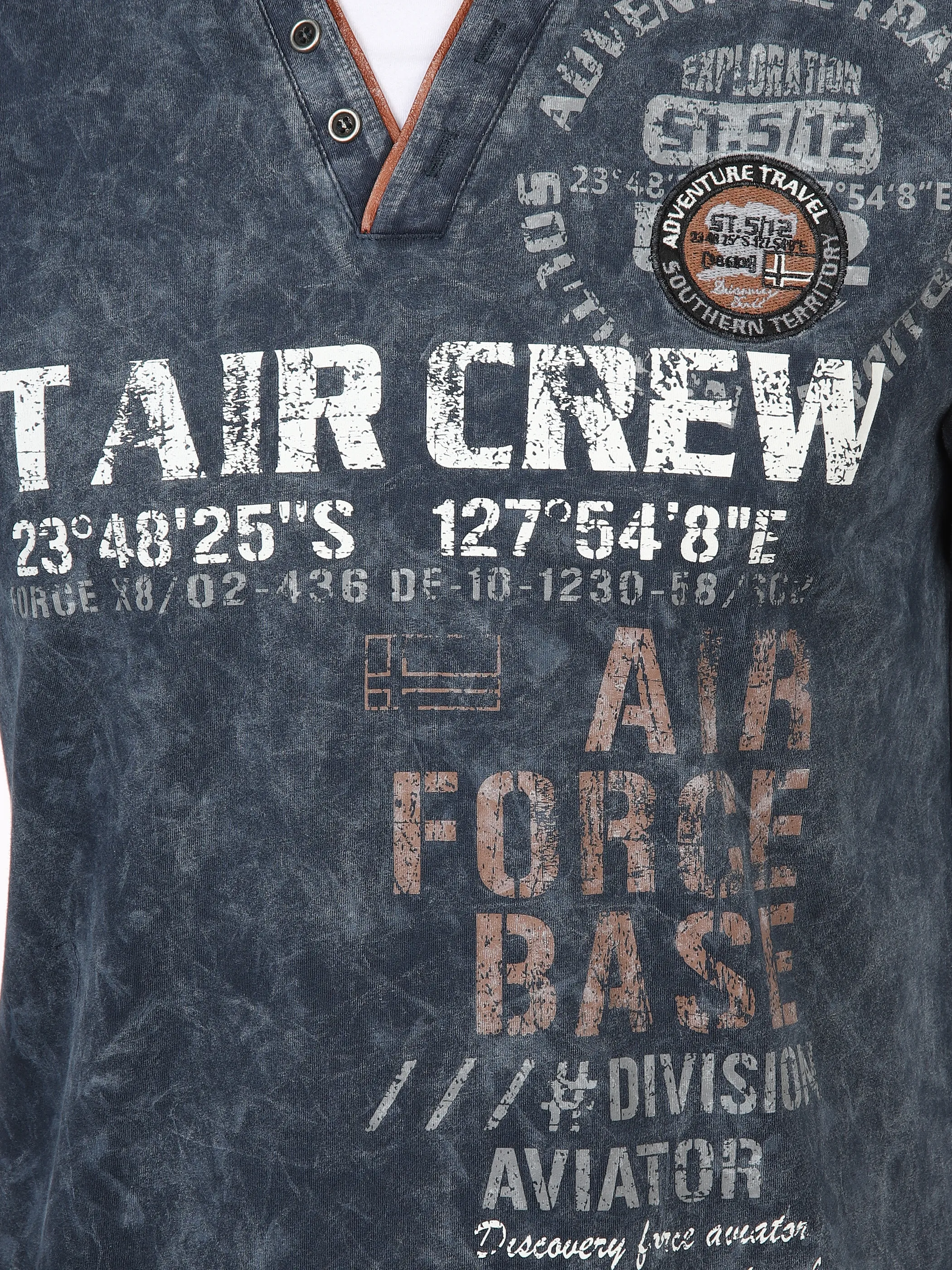 Herren Henleyshirt mit Print