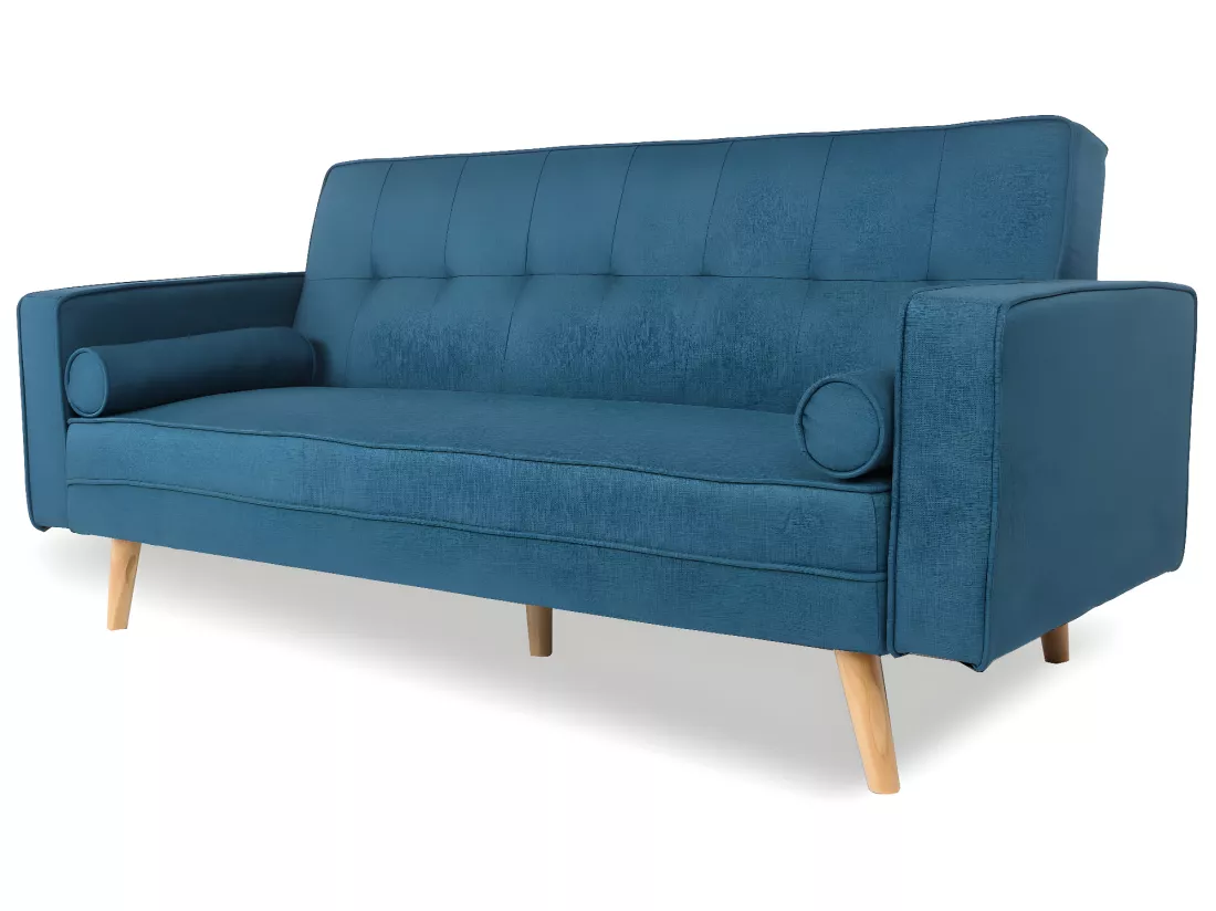 Canapé convertible scandinave Tao Tissu Bleu Canard