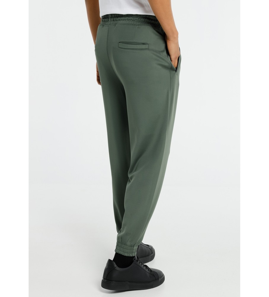 Calça de moletom verde vibrante com seis válvulas