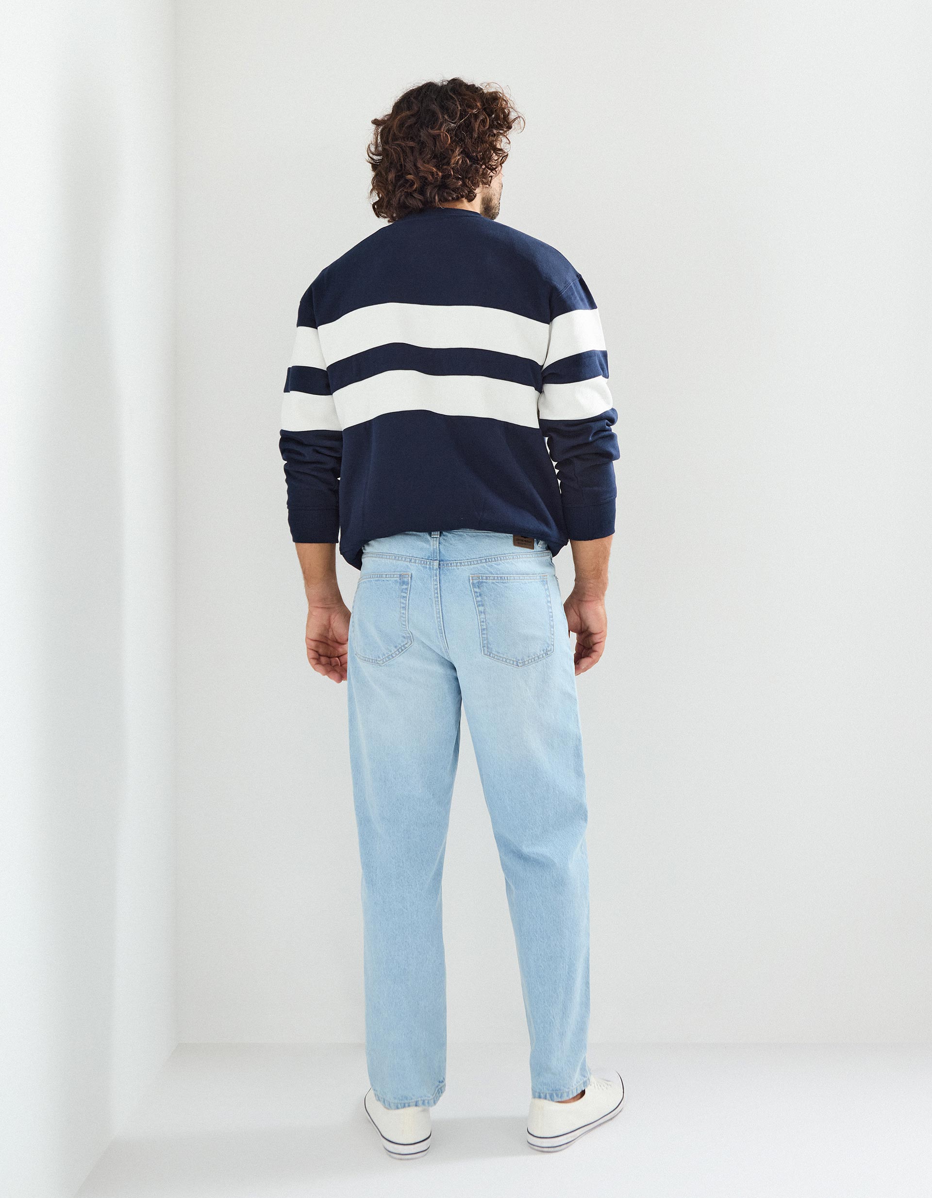 Calças de Ganga 'Loose Fit', Homem, Azul Claro