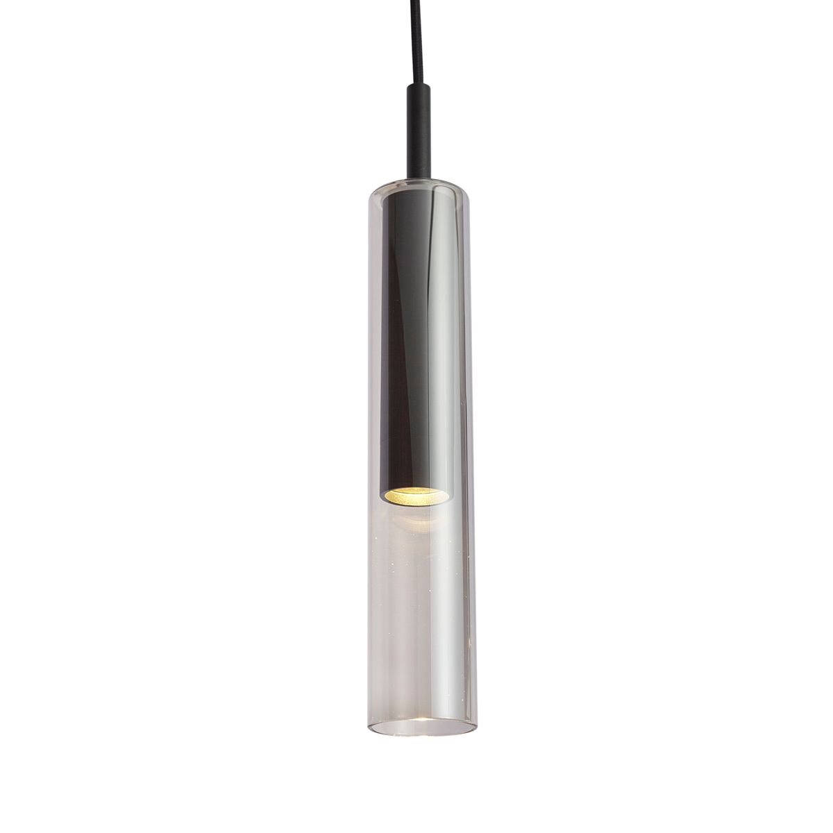 Modern railsysteem zwart met 6 hanglampen zwart met smoke glas 1-fase - Slimline Loyce