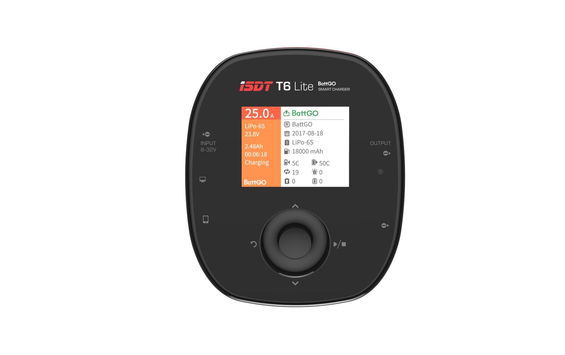Ladegerät T6 Lite 600W DC, 1-6SKompaktes DC Ladegerät für 1-6S LiPo Akkus