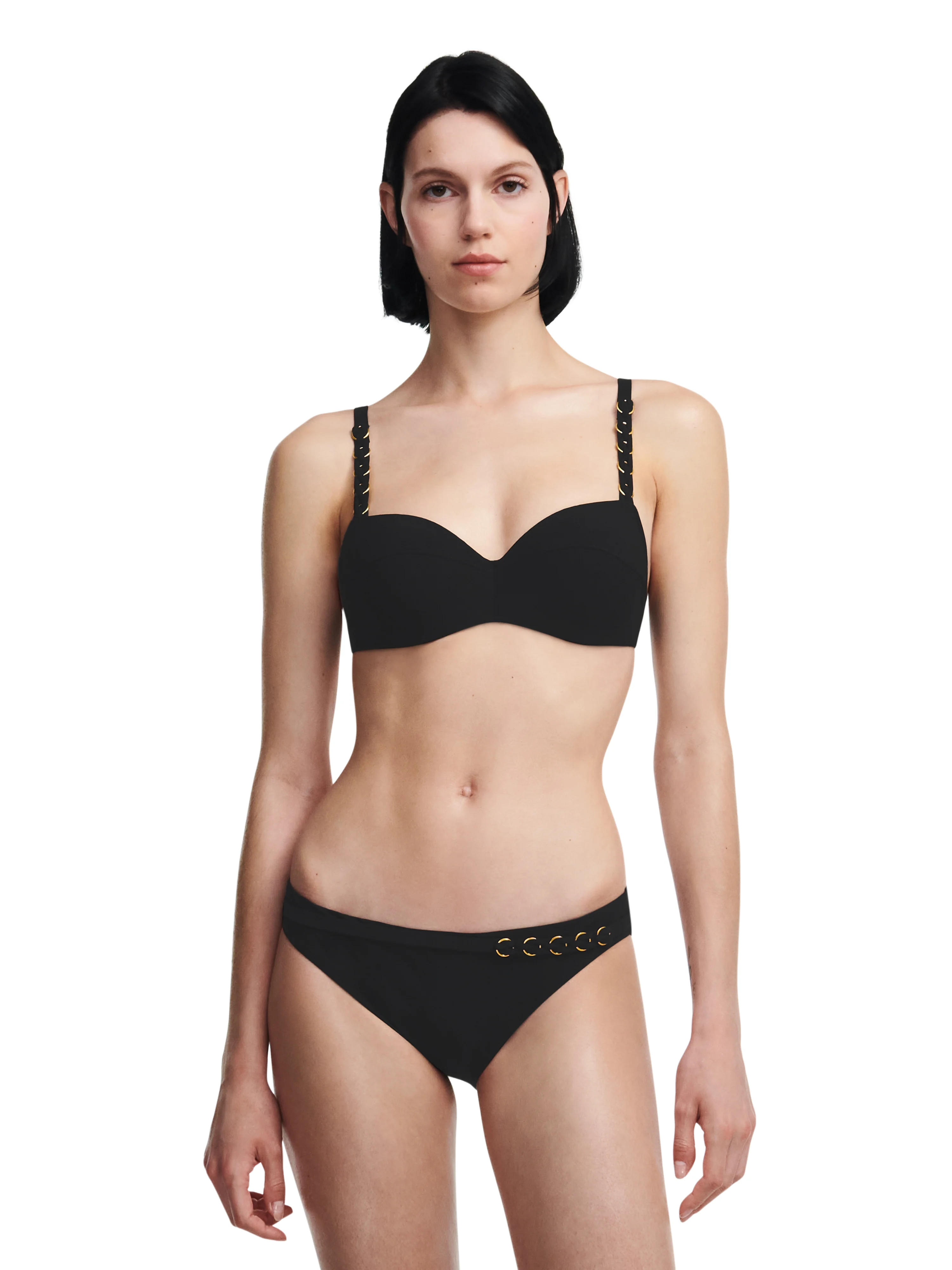 EMBLEM - Haut de maillot de bain corbeille mémoire de forme bretelles multi-positions | Noir