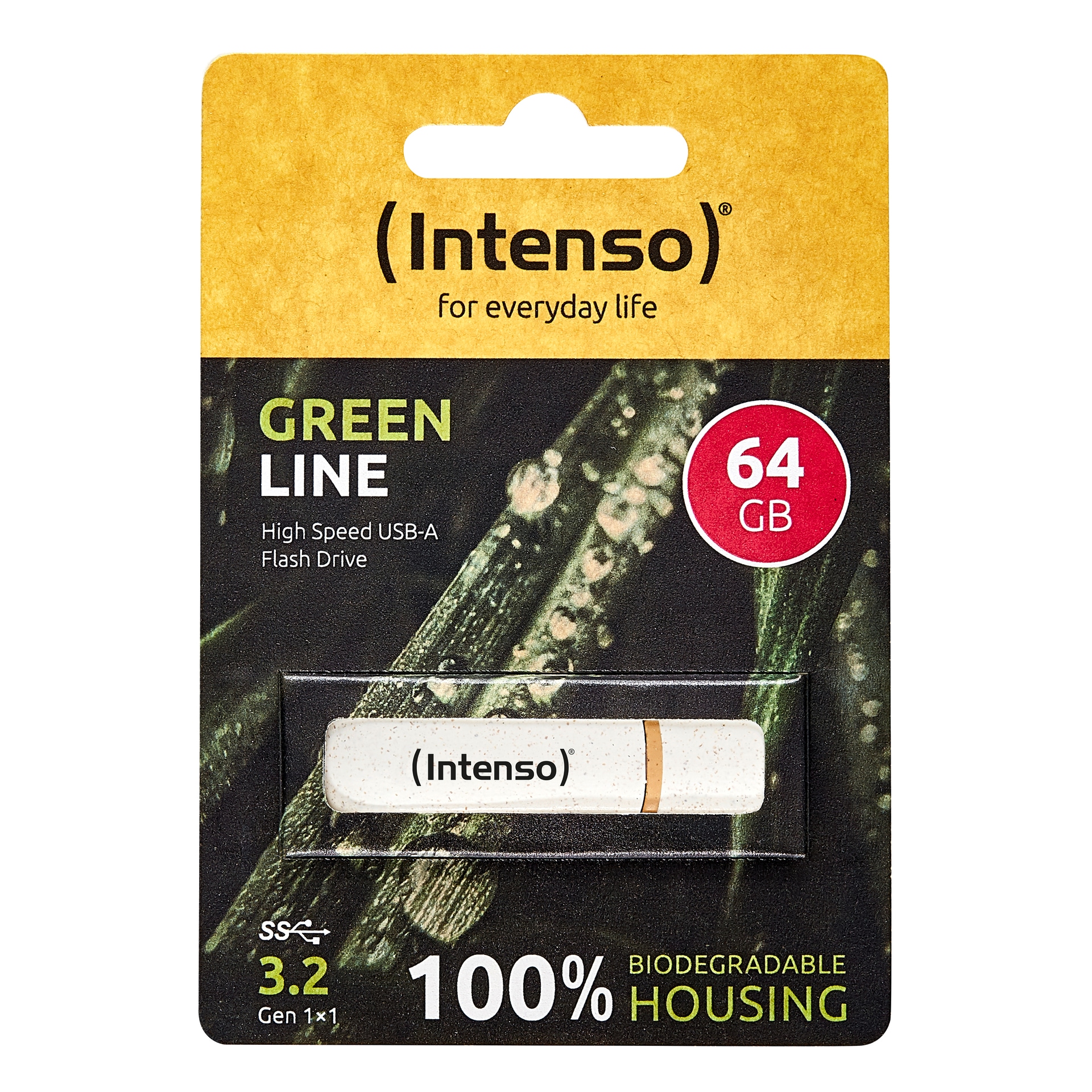 Intenso USB-Stick »Green Line 64 GB USB 3.2« (64 GB USB 3.2 Lesegeschwindigkeit 70 MB/s)