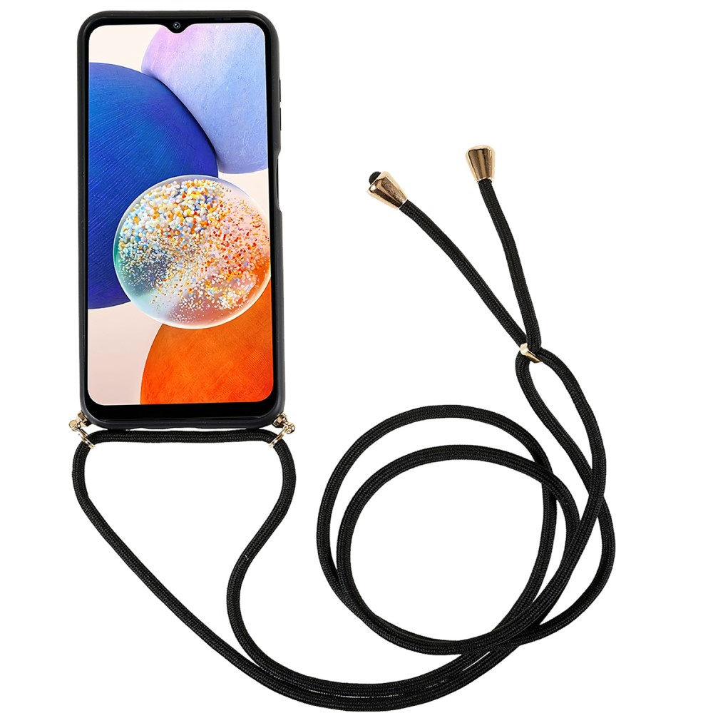 Samsung Galaxy A54 5G Necklace Bio Gummi Case Hülle Eco Friendly Nachhaltig Kompostierbar   Handykette (150cm) - Schwarz