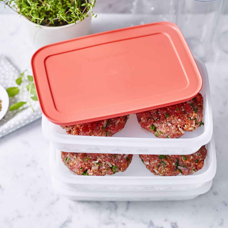 Eiskristall Stapelprofi Platzsparender Gefrierbehälter für Steaks, Schnitzel sowie Blätterteigstückchen, Stangenbohnen und vieles mehr