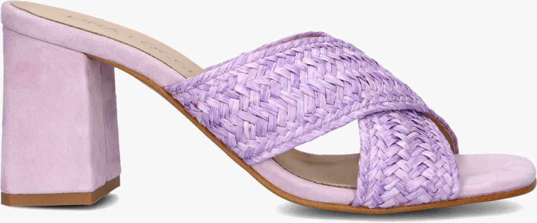 paarse lina locchi muiltjes raffia kruisslipper hh