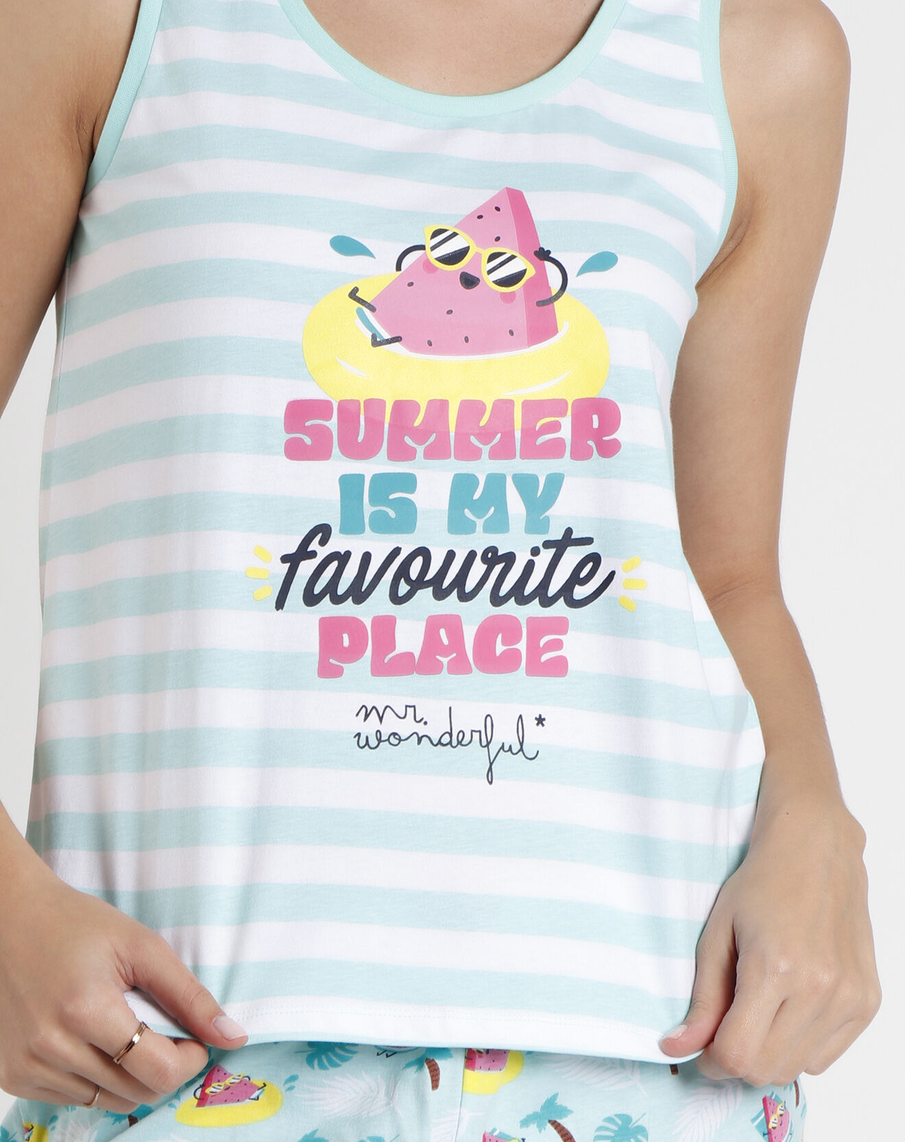 Mr Wonderful Pyjama T-Shirt & Short Eurydice bleu