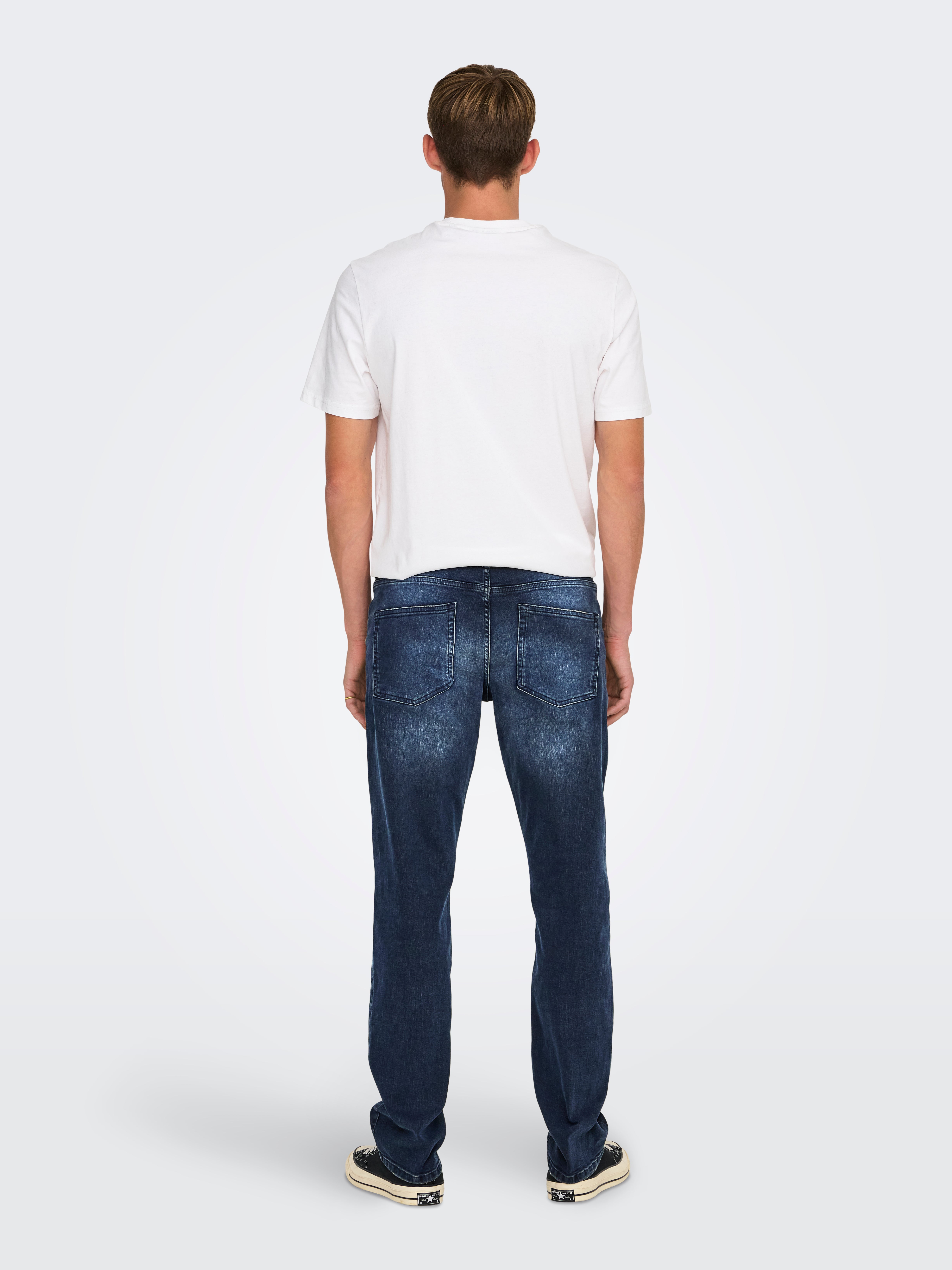 ONSWEFT Niedrige Taille Slim Fit Jeans Blue Black Denim