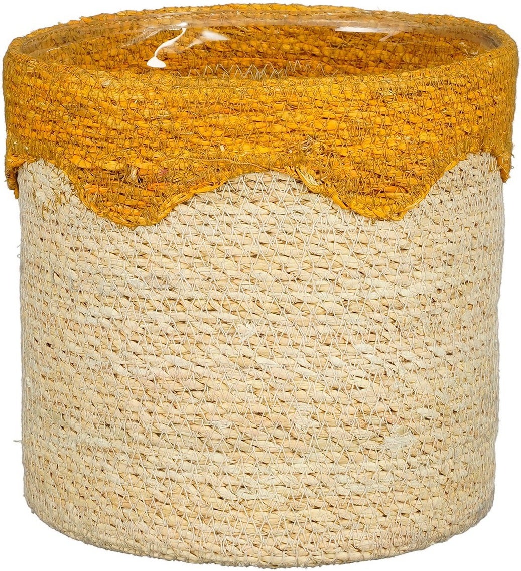 Mica Decorations plantenmand Ella geel D 20 H 20 cm