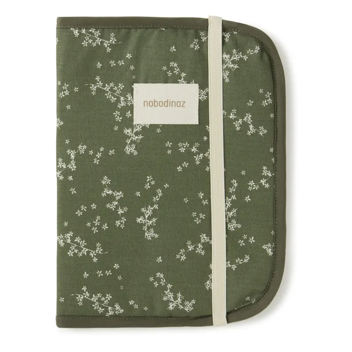 Nobodinoz Protège carnet de santé Stories en coton bio | Vert
