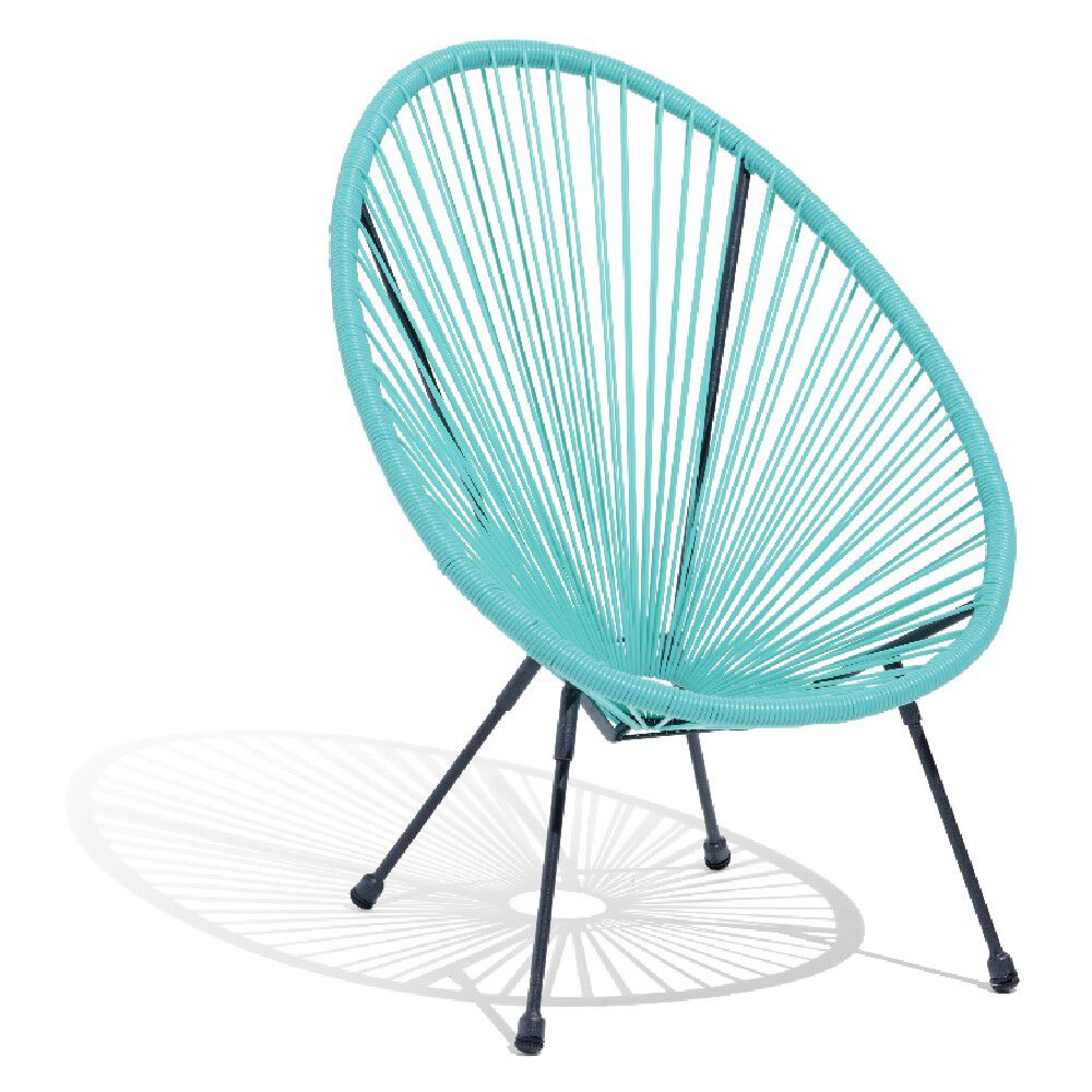 Fauteuil de jardin enfant métal et fil de résine Urban bleu