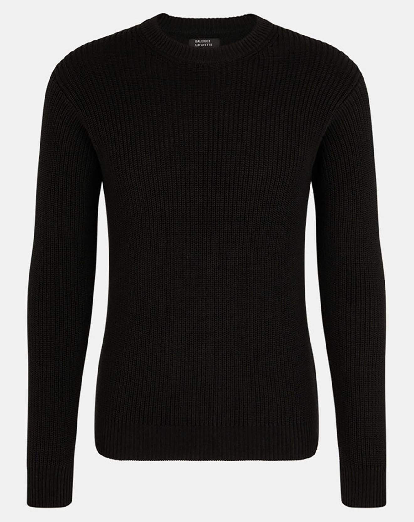 Galeries Lafayette Pull Brib rib noir