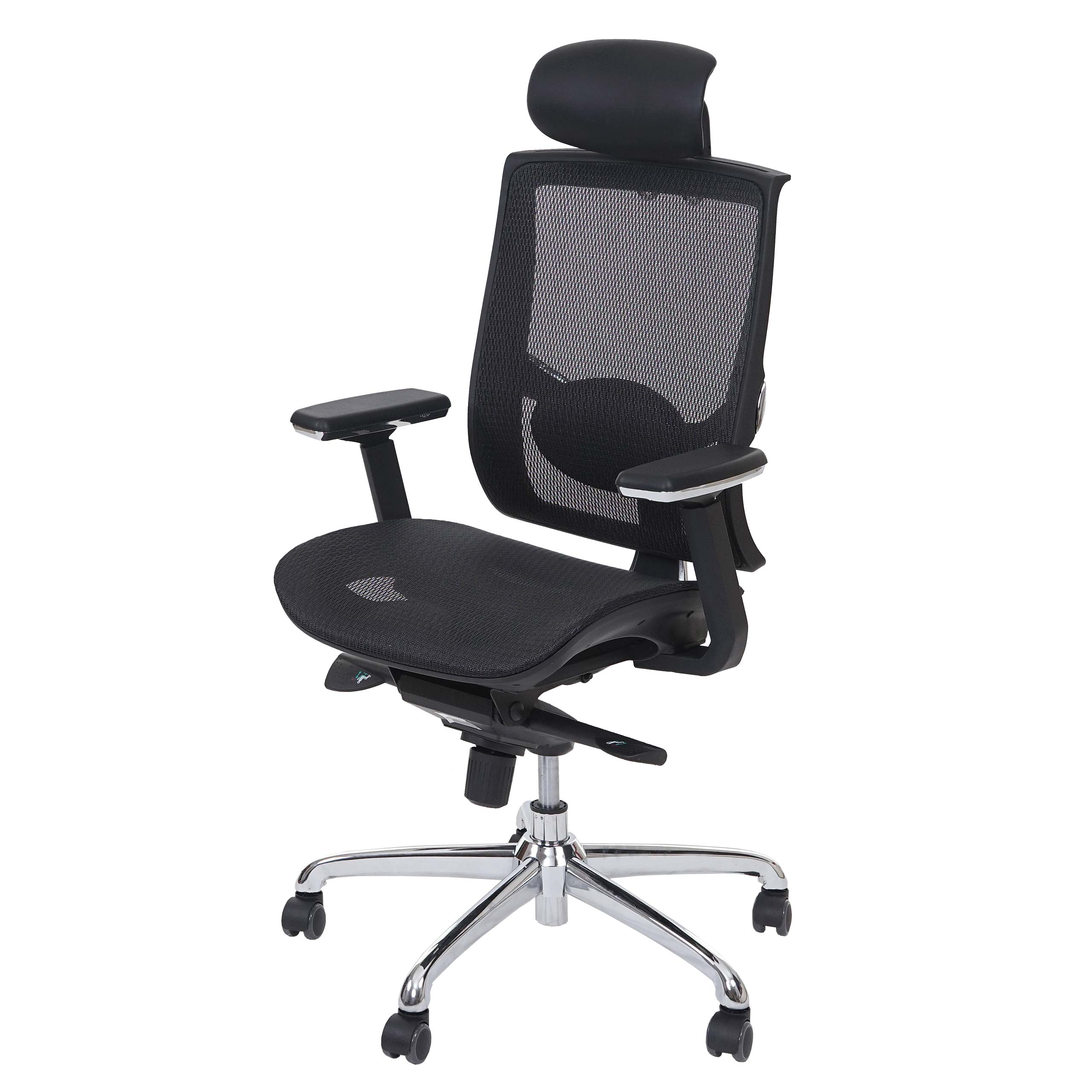 Bürostuhl MCW-A55, Schreibtischstuhl Drehstuhl, Kunstleder Textil ISO9001 schwarz