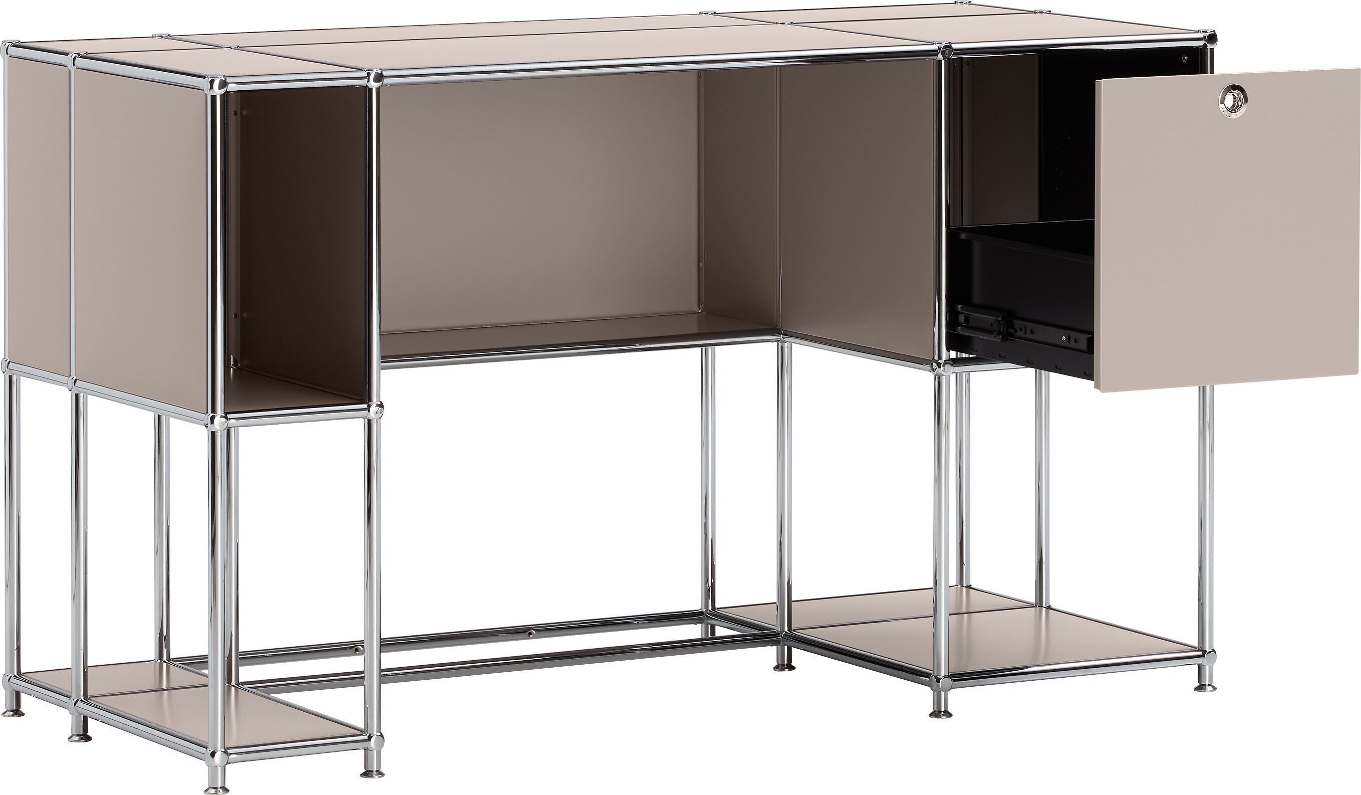 FLEXCUBE Schreibtisch - Taupe / B: 134.0 cm x T: 60.0 cm x H: 80.0 cm