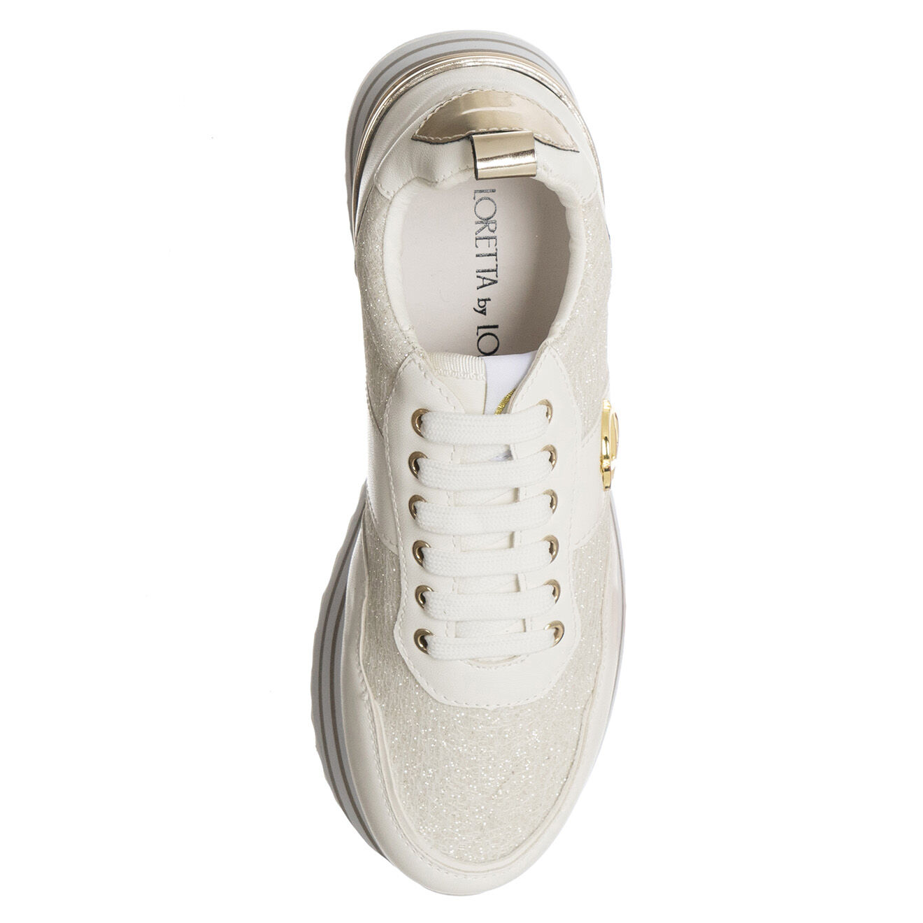 Loretta by Loretta Sneakers Lurex blanc/doré