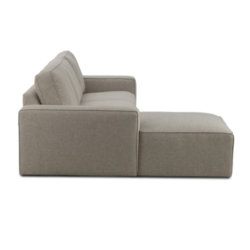 KARWEI loungebank Mack grijs gerecycled stof met links verlenging