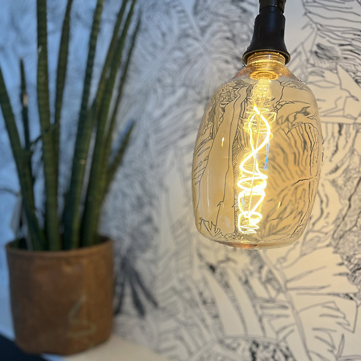 Ampoule LED E27 ovale Zepelin à filament ambrée Ø22cm 265lm blanc chaud Girard Sudron