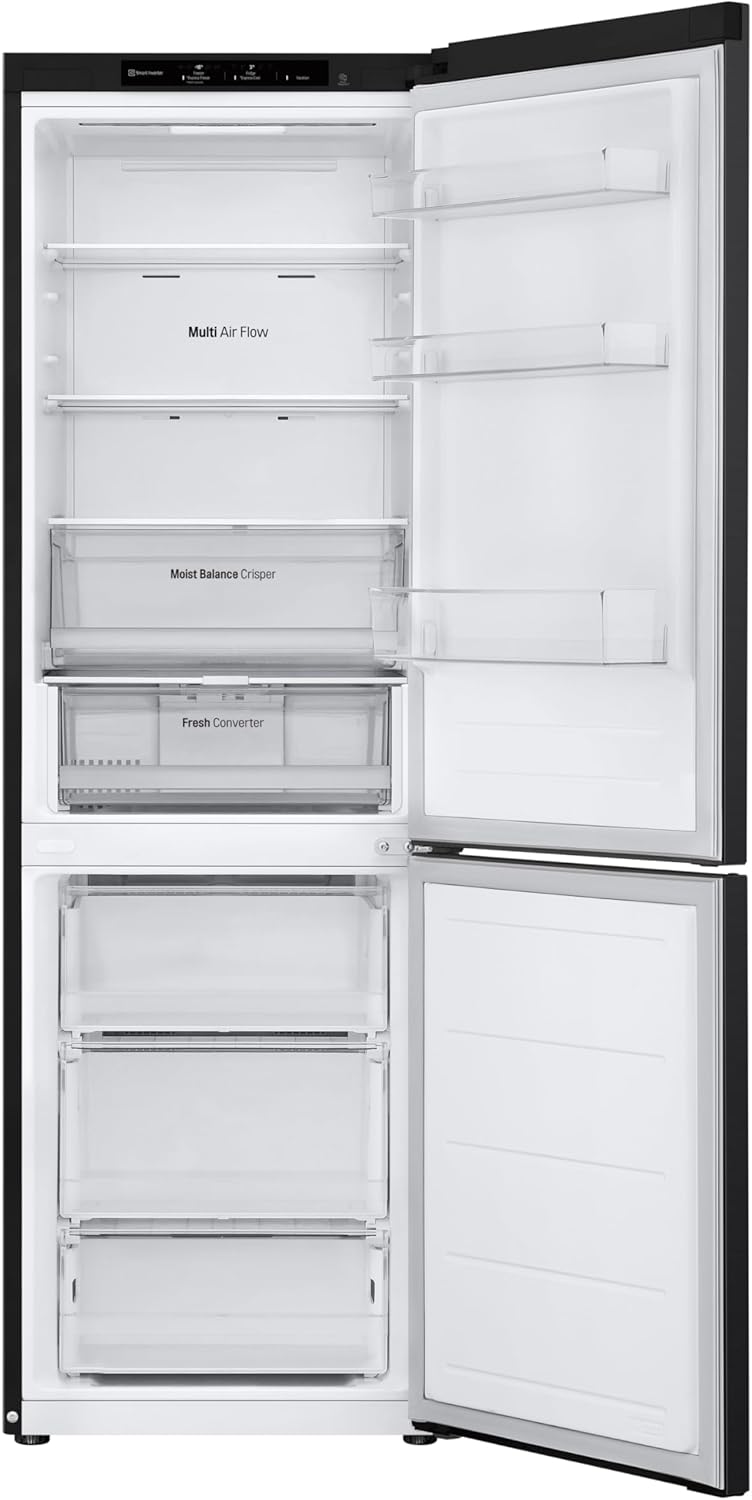 LG GBV3100AEP Kühl-Gefrierkombi Total No Frost, 344L, 1860mm hoch, A, Smart Inverter Compressor, LINEARCooling, 33 dB(A), Metallic Schwarz.