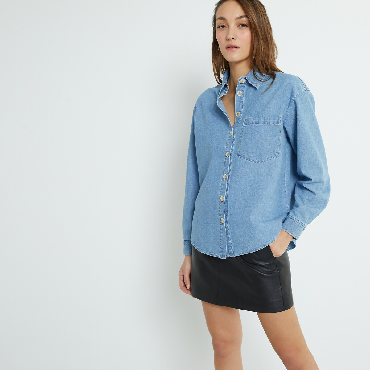 COLEÇÕES LA REDOUTE<br>Camisa jeans de manga comprida