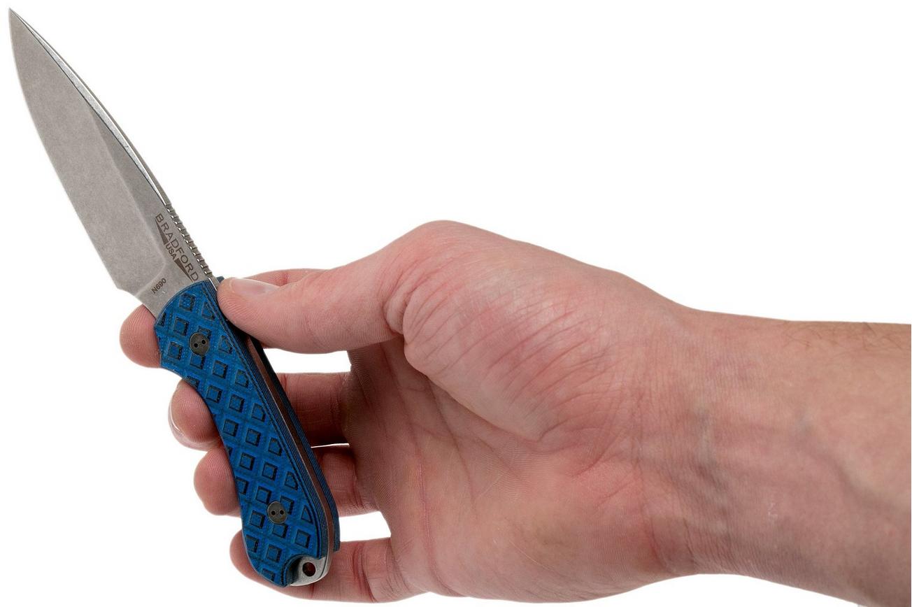 Bradford Guardian 3FE, Black Blue Guardian 3 N690, Sabre Stonewashed, False Edge 3FE-013-N690