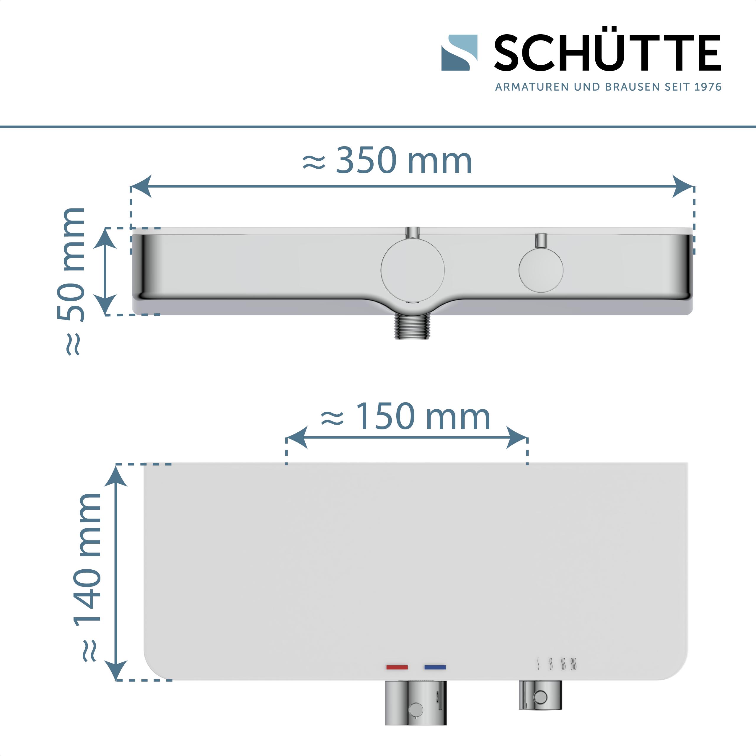 SCHÜTTE Thermostat Duscharmatur OCEAN mit Ablage Weiß