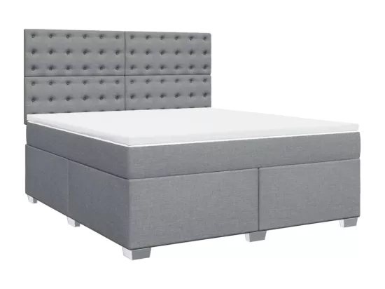 Sommier à lattes de lit avec matelas Gris clair 180x200cm Tissu