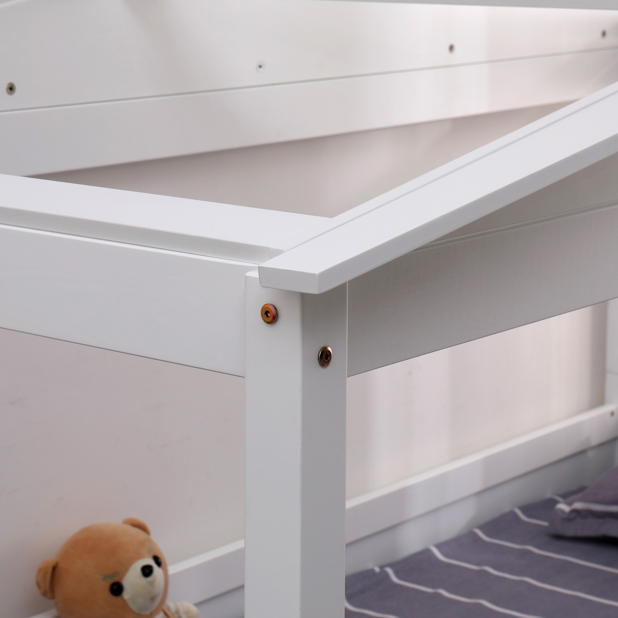 CLP Kinderbett Tessa Aus Kiefernholz I Himmelbett Mit Fenster I Hausbett Mit Rausfallschutz