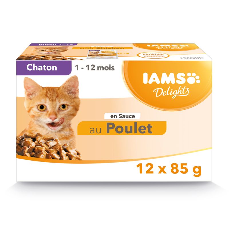 IAMS Delights Kitten poulet 12 x 85 g à prix discount sur bitiba.fr