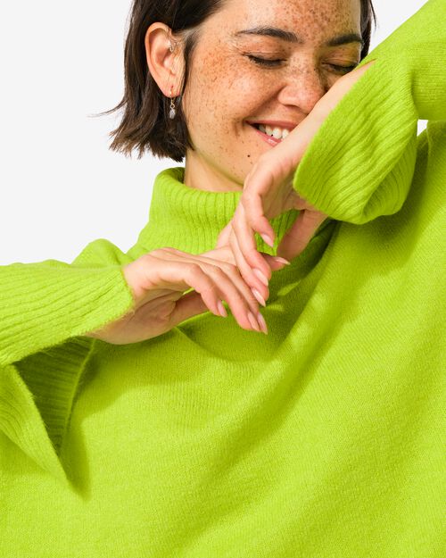 Col roulé Frankie en maille pour femmes vert
