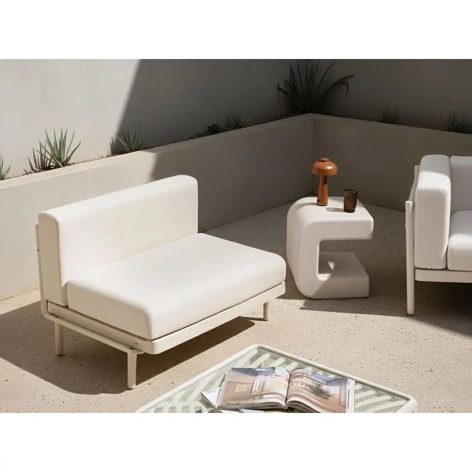 FERRETTI - Tuinbank uitbreidingsmodule - Lichtbeige - Stof