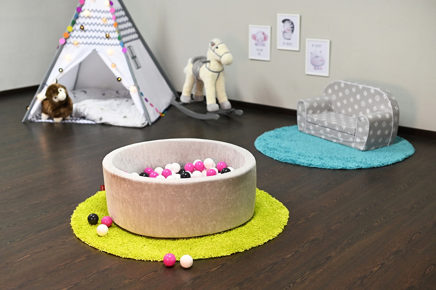 Knorrtoys® Bällebad »Soft, Grey« mit 300 Bällen creme/Grey/rose; Made in Europe