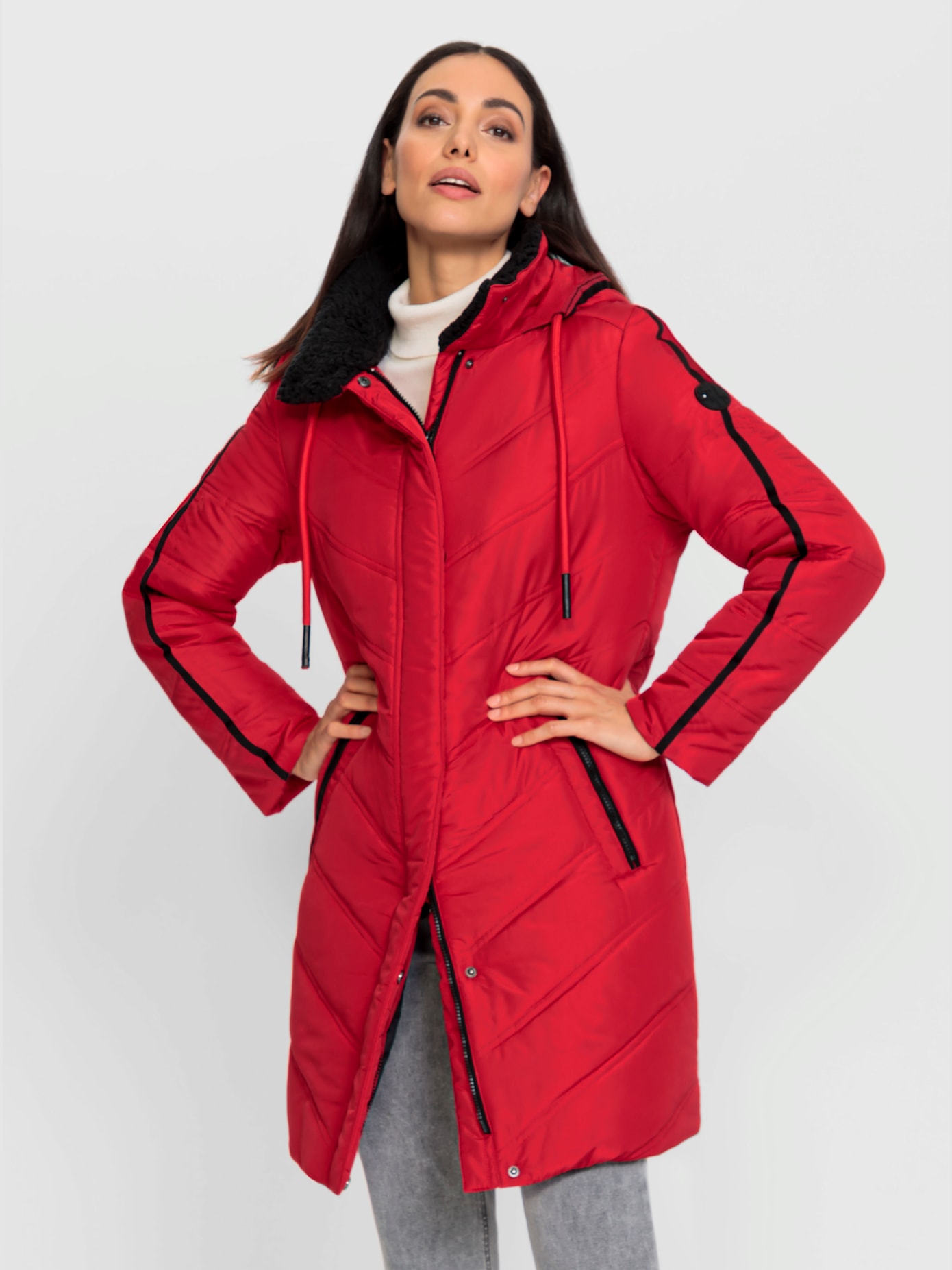 Manteau matelassé détails contrastés
