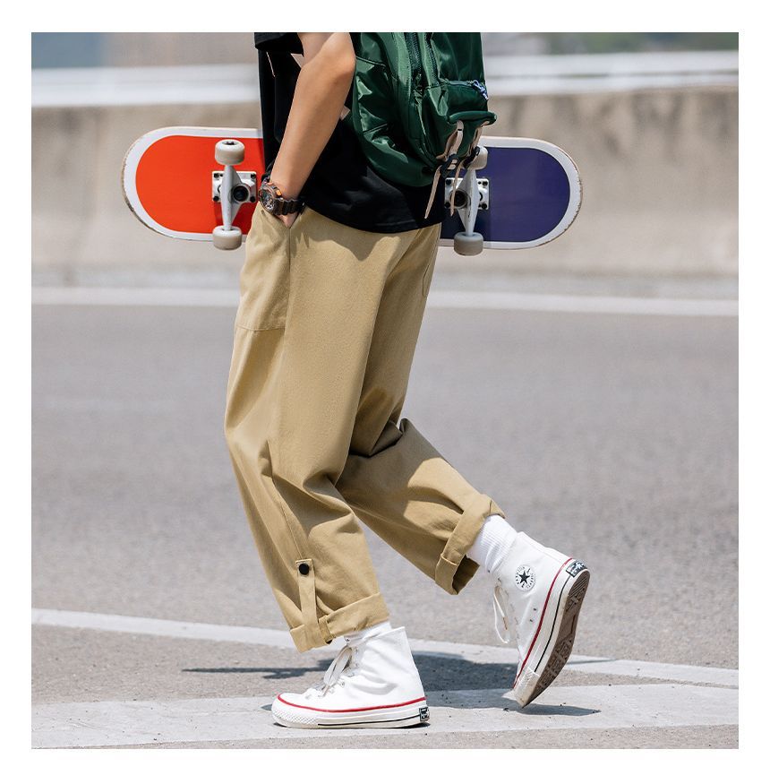 Really Point - Effen cropped rechte broek