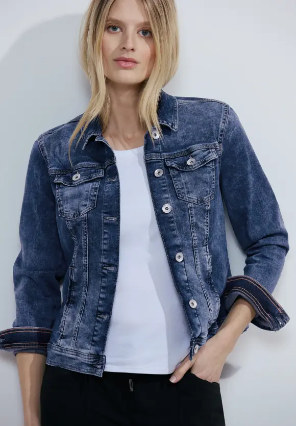 Blaue Jeansjacke - mid blue used wash