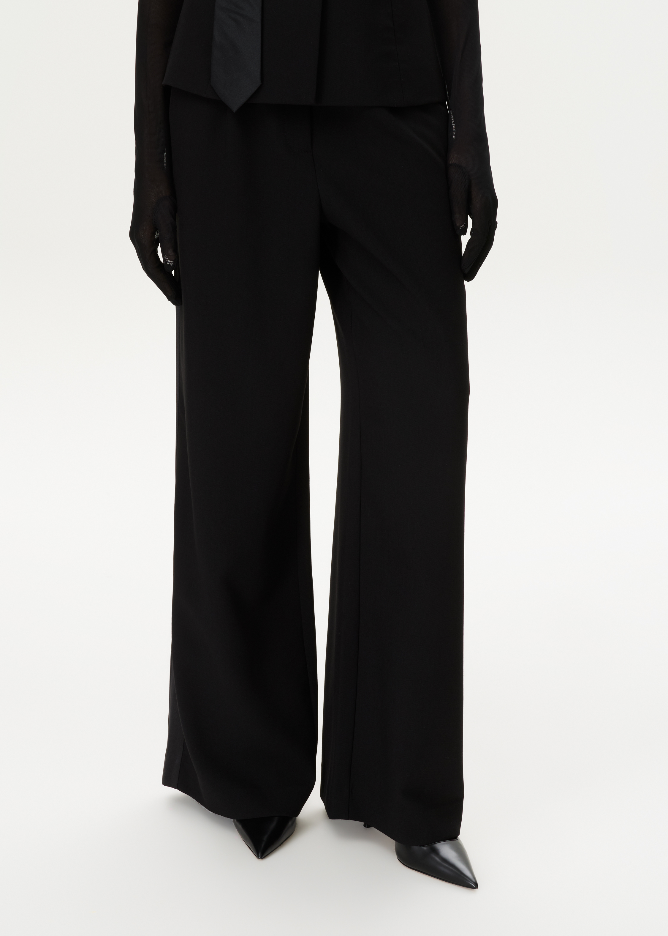 Wide leg pantalon met zijstreep