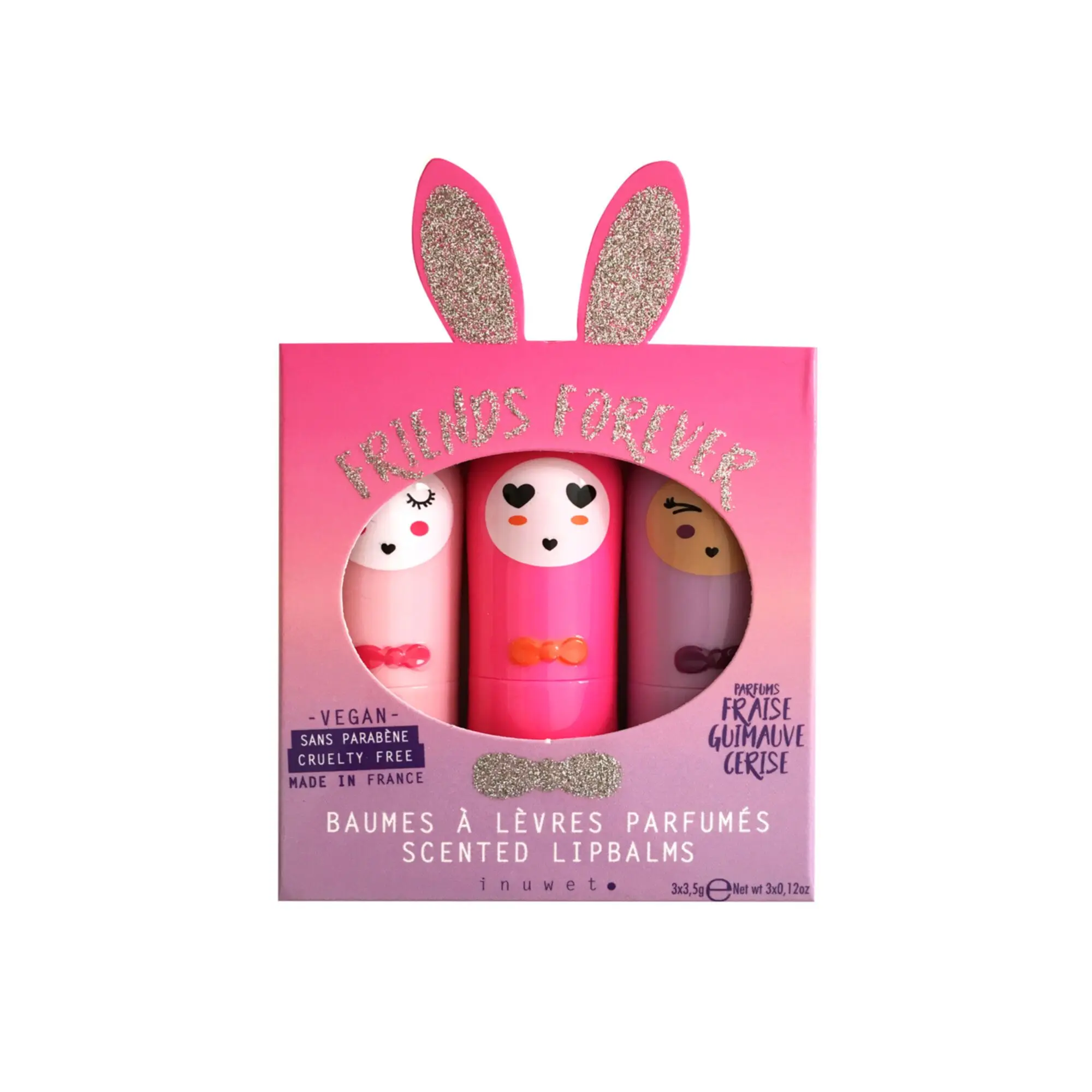 Inuwet - Coffret Trio Fushia Baumes à Lèvres Parfumés 3g - Baume et soin des lèvres
