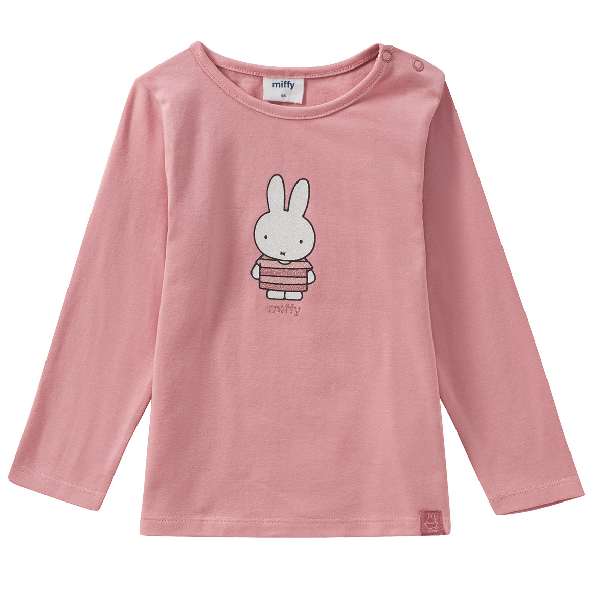 Topomini Miffy Langarmshirt mit Glitzer-Print rosa