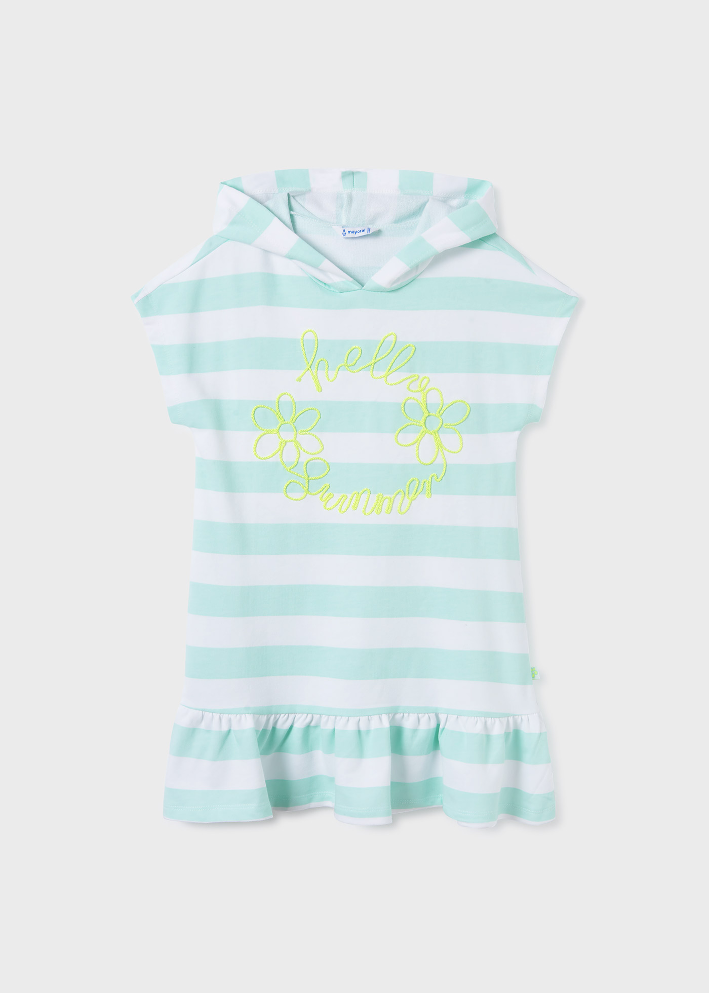 Vestido com capuz estampado para meninas