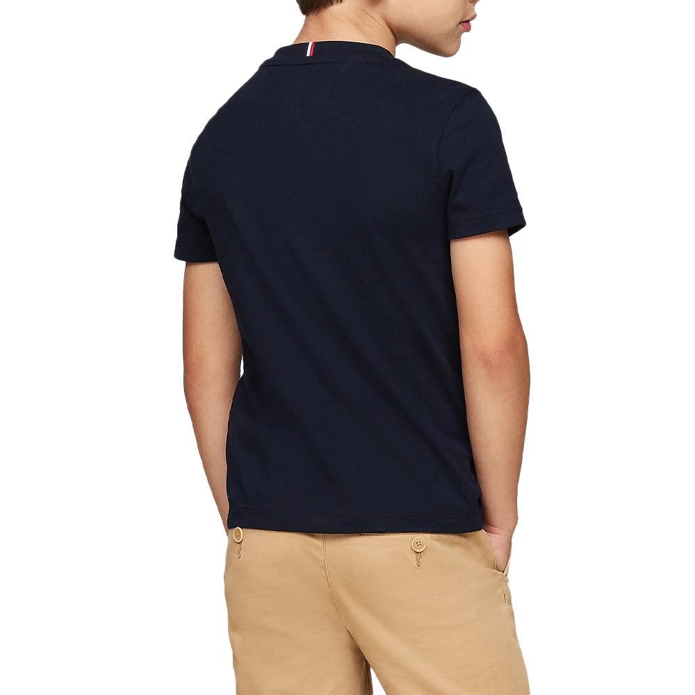 Tommy Hilfiger T-shirt Marine Garçon Tommy Hilfiger Logo Puff Print