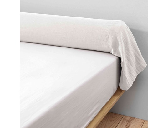 TERRE DE NUIT - Taie d'oreiller Taie de traversin double gaze de coton blanc 140 cm