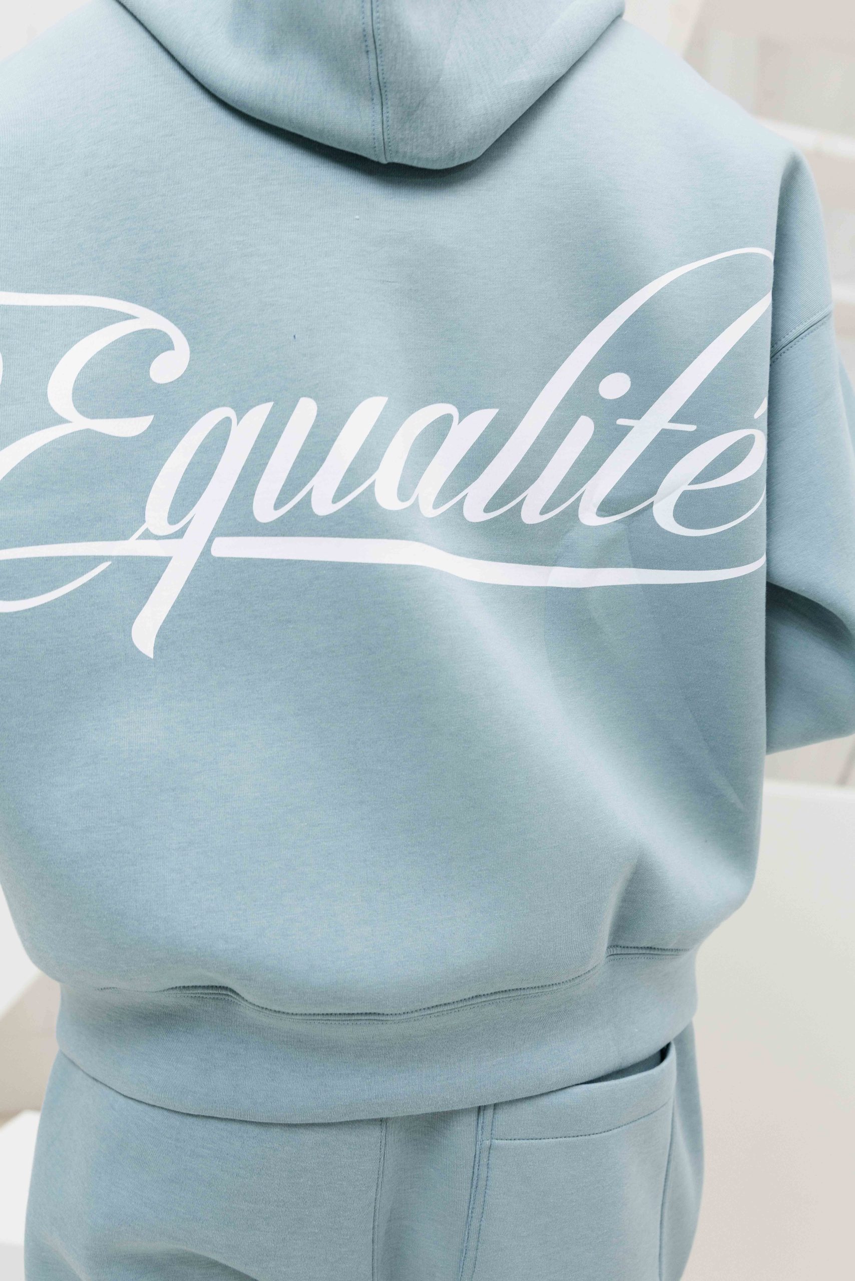 Equalité Yuki Oversized Scuba Full Zip Hoodie Heren Lichtblauw
